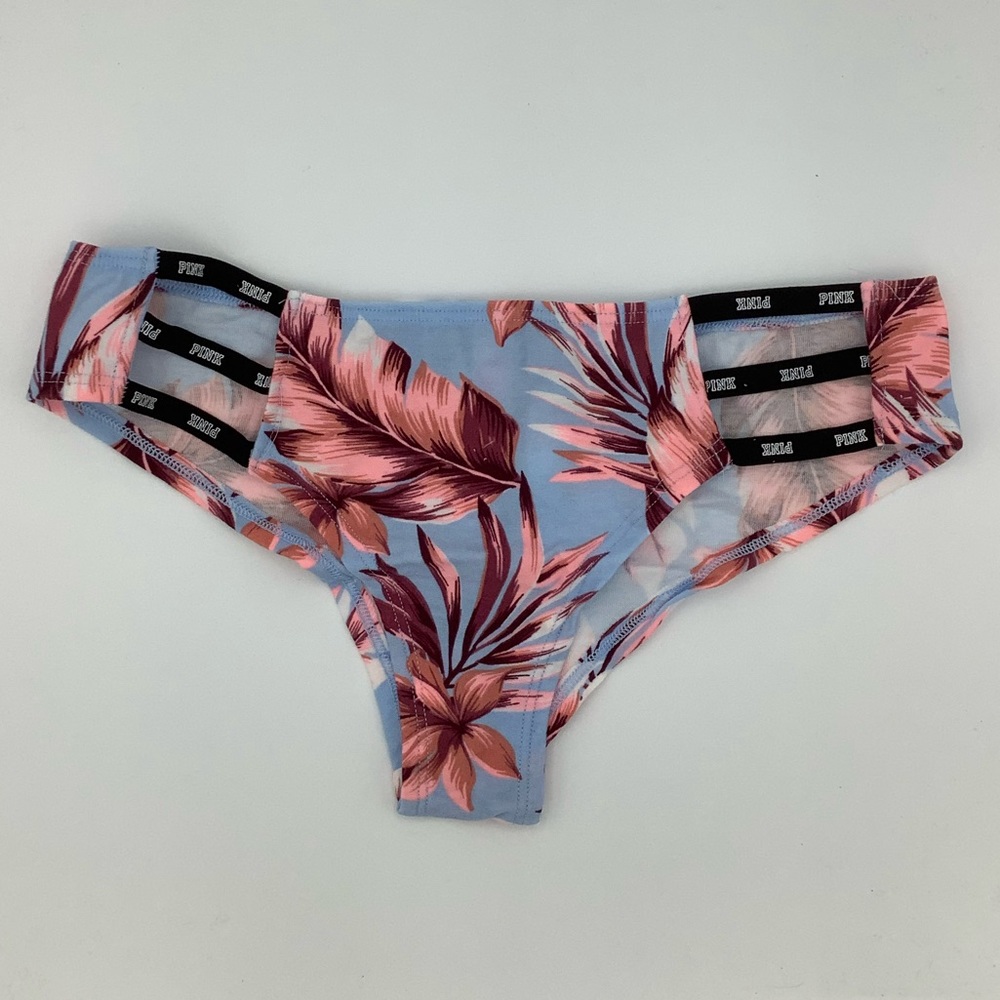 New Victoria’s Secret PINK Strappy Mini Logo Cheekies Panty - Large